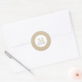 Moderne Minimaal Gouden Elegante Monogram Ronde Sticker (Envelop)