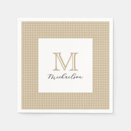 Moderne Minimaal Gouden Elegante Monogram Servet