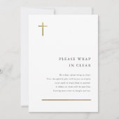 Moderne Minimaal Gouden Kruis Doop Bijlagekaart Kaart (Voorkant)