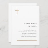Moderne Minimaal Gouden Kruis Doop Bijlagekaart Kaart (Voorkant / Achterkant)