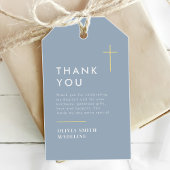 Moderne Minimaal Gouden Kruis Doop Cadeaulabel