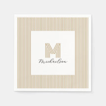 Moderne Minimaal Gouden Strepen Monogram