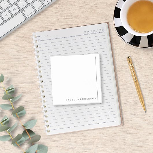 Moderne Minimaal Grijs Gepersonaliseerde Naam Post-it® Notes