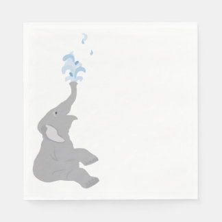 Moderne Minimaal Grijze Olifant Douche Party Serve Servet