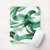 Moderne Minimaal Groene Kwaststreken Abstract Muismat (Met muis)