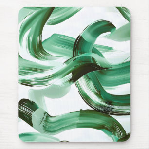 Moderne Minimaal Groene Kwaststreken Abstract Muismat