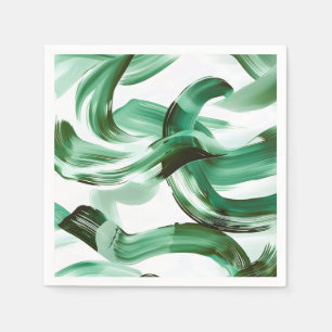 Moderne Minimaal Groene Kwaststreken Abstract Servet