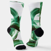 Moderne Minimaal Groene Kwaststreken Abstract Sokken (Gebogen)