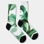 Moderne Minimaal Groene Kwaststreken Abstract Sokken (Rechts)