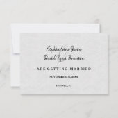 Moderne Minimaal Handgeschreven Save The Date (Achterkant)