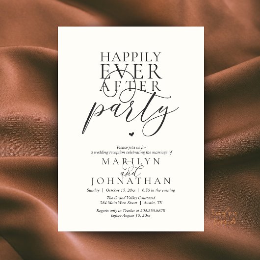 Moderne Minimaal Happily Ever After Feest Ontvangs Kaart