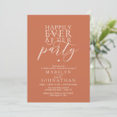 Moderne Minimaal Happily Ever After Feest Ontvangs Kaart (Staand voorkant)