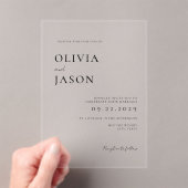 Moderne Minimaal Huwelijk Acryl Uitnodigingen (Insitu (Draagbaar))