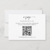 Moderne Minimaal Huwelijks QR Code Foto RSVP Kaart (Voorkant)