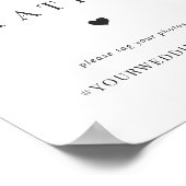 Moderne Minimaal Huwelijks Selfie Station & Hashta Poster (Hoek)