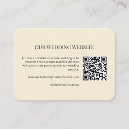 Moderne Minimaal Huwelijkswebsite QR Code Insteekk Informatiekaartje