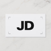 Moderne Minimaal Initialen Camera Fotograaf  Visitekaartje (Voorkant)