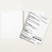 Moderne Minimaal Krabbel Zwart En Wit Abstract Planner (Display)