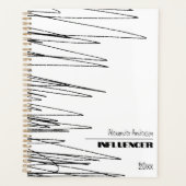 Moderne Minimaal Krabbel Zwart En Wit Abstract Planner (Voorkant)