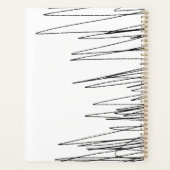 Moderne Minimaal Krabbel Zwart En Wit Abstract Planner (Achterkant)