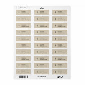 Moderne Minimaal Kraft Rustieke Chic Monogram Trou Etiket (Full Sheet)