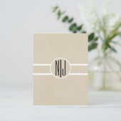 Moderne Minimaal Kraft Rustieke Monogram Save the Aankondigingskaart (Staand voorkant)