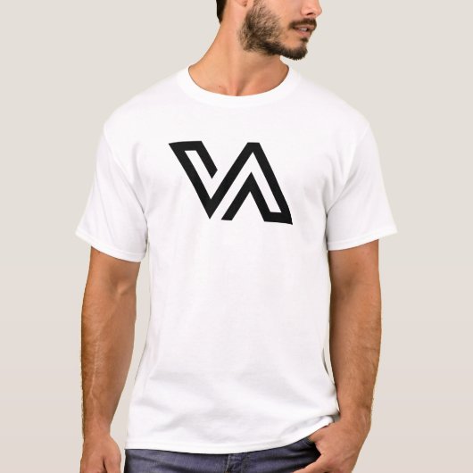 Moderne Minimaal Letter VA Monogram T-shirt (Voorkant)