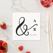 Moderne Minimaal Lettertype Koppel Initiaal Bruilo Servet (Insitu)