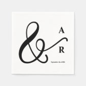 Moderne Minimaal Lettertype Koppel Initiaal Bruilo Servet (Voorkant)
