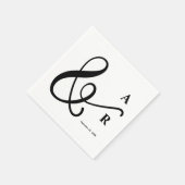Moderne Minimaal Lettertype Koppel Initiaal Bruilo Servet (Hoek)