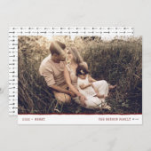 Moderne Minimaal Marker MERRY Rode Kerstkaart (Voorkant / Achterkant)