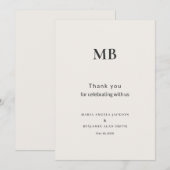 Moderne Minimaal Micro Bruiloft Bedankkaart (Voorkant / Achterkant)