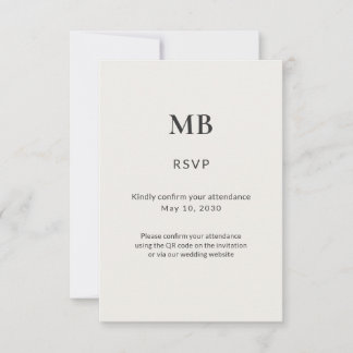 Moderne Minimaal Micro Bruiloft RSVP Kaartje