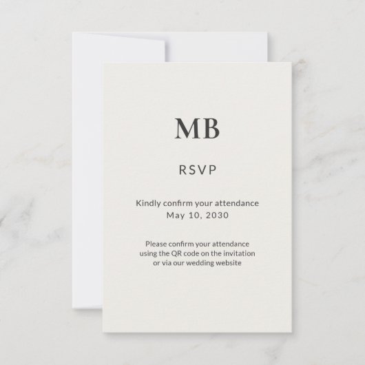 Moderne Minimaal Micro Bruiloft RSVP Kaartje (Voorkant)