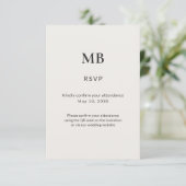 Moderne Minimaal Micro Bruiloft RSVP Kaartje (Staand voorkant)