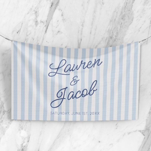 Moderne Minimaal Minimalistische Blauwe Strepen Tr Spandoek