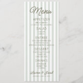 Moderne Minimaal Minimalistische Groene Strepen Br Menu (Voorkant)