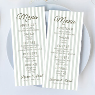 Moderne Minimaal Minimalistische Groene Strepen Br Menu