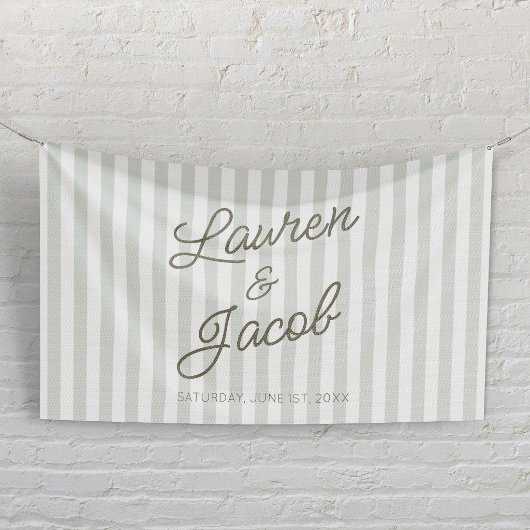 Moderne Minimaal Minimalistische Groene Strepen Tr Spandoek