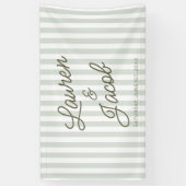 Moderne Minimaal Minimalistische Groene Strepen Tr Spandoek (Verticaal)