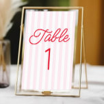 Moderne Minimaal Minimalistische Rode Roze Strepen Kaart<br><div class="desc">Dit is een Modern Minimaal Minimalistisch Rode Roze Strepen Bruiloft Tafel Nummer!</div>