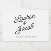 Moderne Minimaal Minimalistische Zwarte Witte Trou Sparkling Wijnetiket (Enkel label)