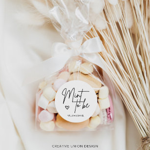 Moderne Minimaal Mint To Be Huwelijksgunst Ronde Sticker