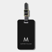 Moderne Minimaal Monogram Aangepast Bagagelabel (Voorkant verticaal)