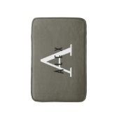 Moderne minimaal monogram naam + Initiaal Badmat (Voorkant Verticaal)