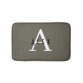 Moderne minimaal monogram naam + Initiaal Badmat (Voorkant)