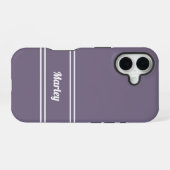 Moderne Minimaal Monogram Script Sjabloon Paars iPhone 16 Hoesje (Achterkant horizontaal)