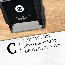 Moderne Minimaal Monogramma Zelfinkende Adresstemp Zelfinktende Stempel