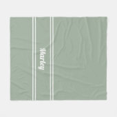 Moderne Minimaal Naam Monogram Gescript Muisgroen Fleece Deken (Voorkant (Horizontaal))