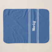 Moderne Minimaal Naam Monogram Gescript Tro trendy Sherpa Deken (Voorkant (horizontaal))